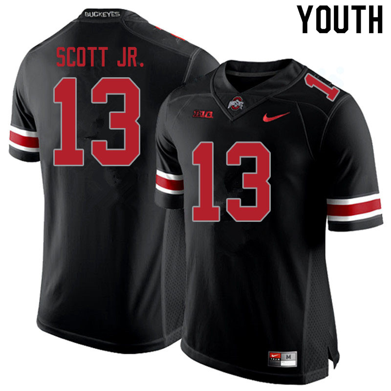 Youth #13 Gee Scott Jr. Ohio State Buckeyes College Football Jerseys Sale-Blackout